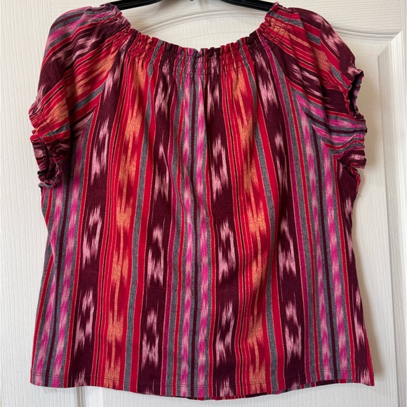 CHAPS PEASANT TOP. SOFT COTTON PULLOVER TOP. ELASTIC NECKLINE WITH TIE. LIKE NEW - Picture 8 of 9